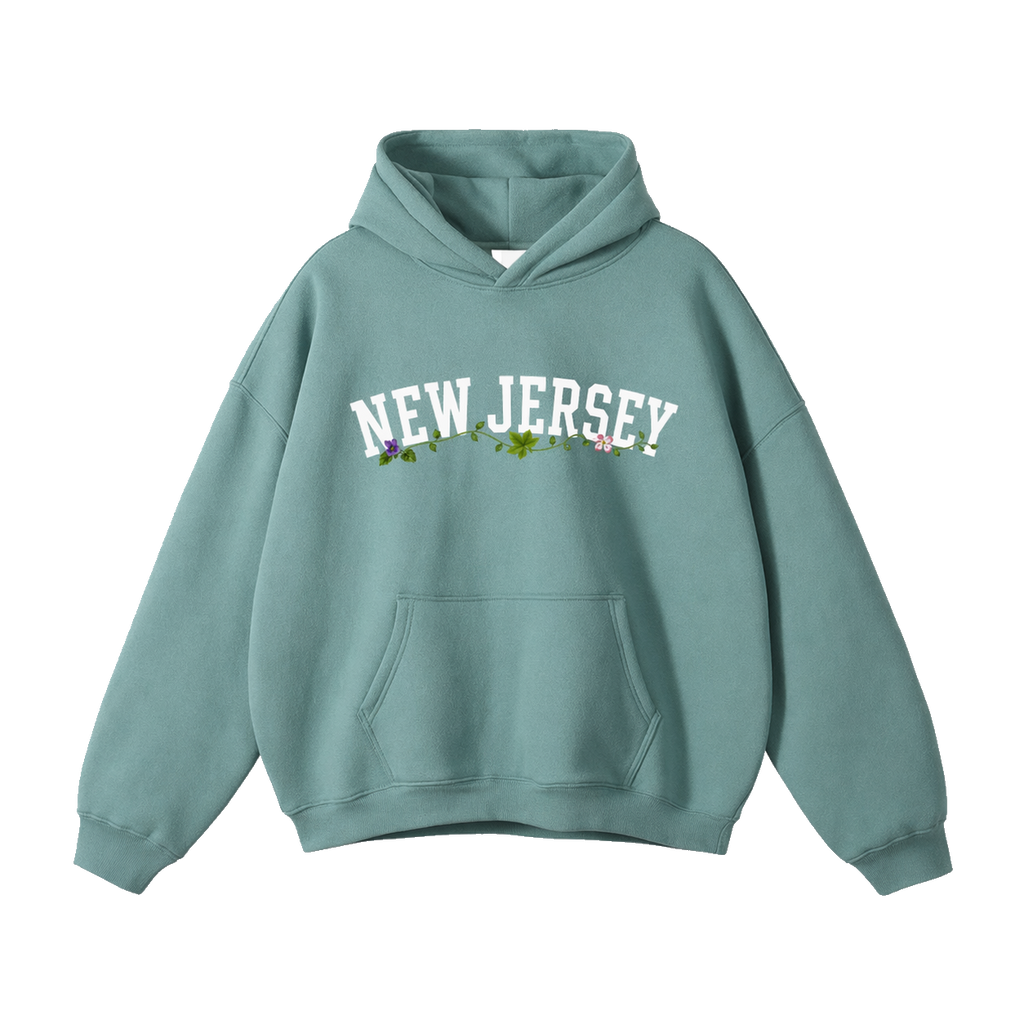 Collection 10 New Jersey Oversize Fleeced Hoodie - Medium Green front