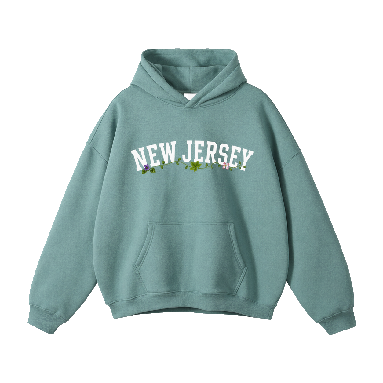 Collection 10 New Jersey Oversize Fleeced Hoodie - Medium Green front