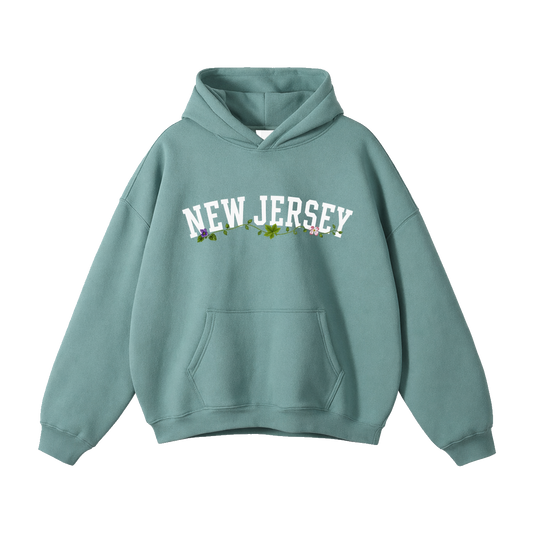 Collection 10 New Jersey Oversize Fleeced Hoodie - Medium Green front