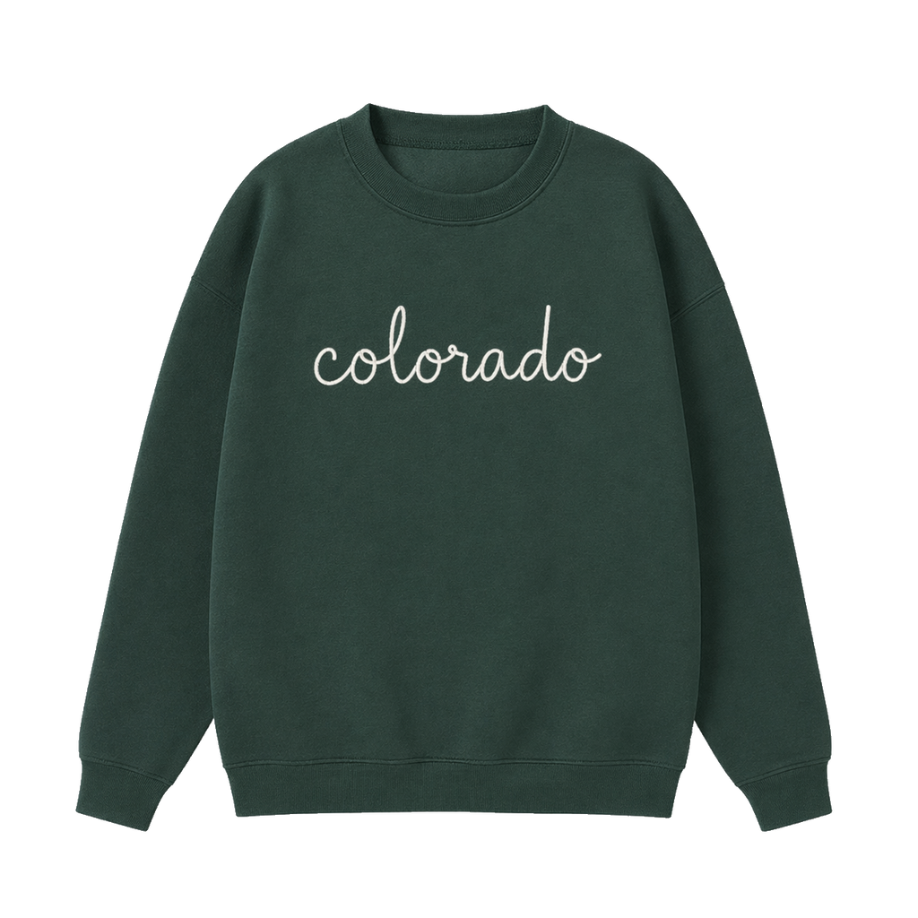 Collection 3 Colorado Essential Heavyweight Crewneck Sweatshirt - Dark Green front
