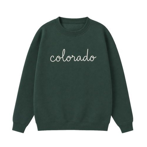 Collection 3 Colorado Essential Heavyweight Crewneck Sweatshirt - Dark Green front