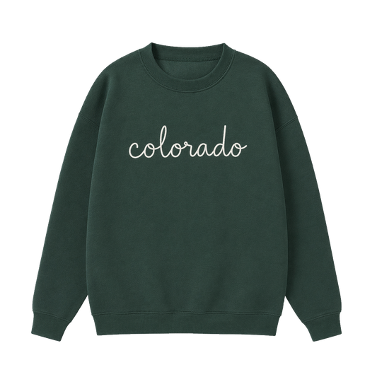 Collection 3 Colorado Essential Heavyweight Crewneck Sweatshirt - Dark Green front