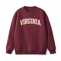 Collection 1 Virginia Essential Heavyweight Crewneck Sweatshirt - Dull Red front