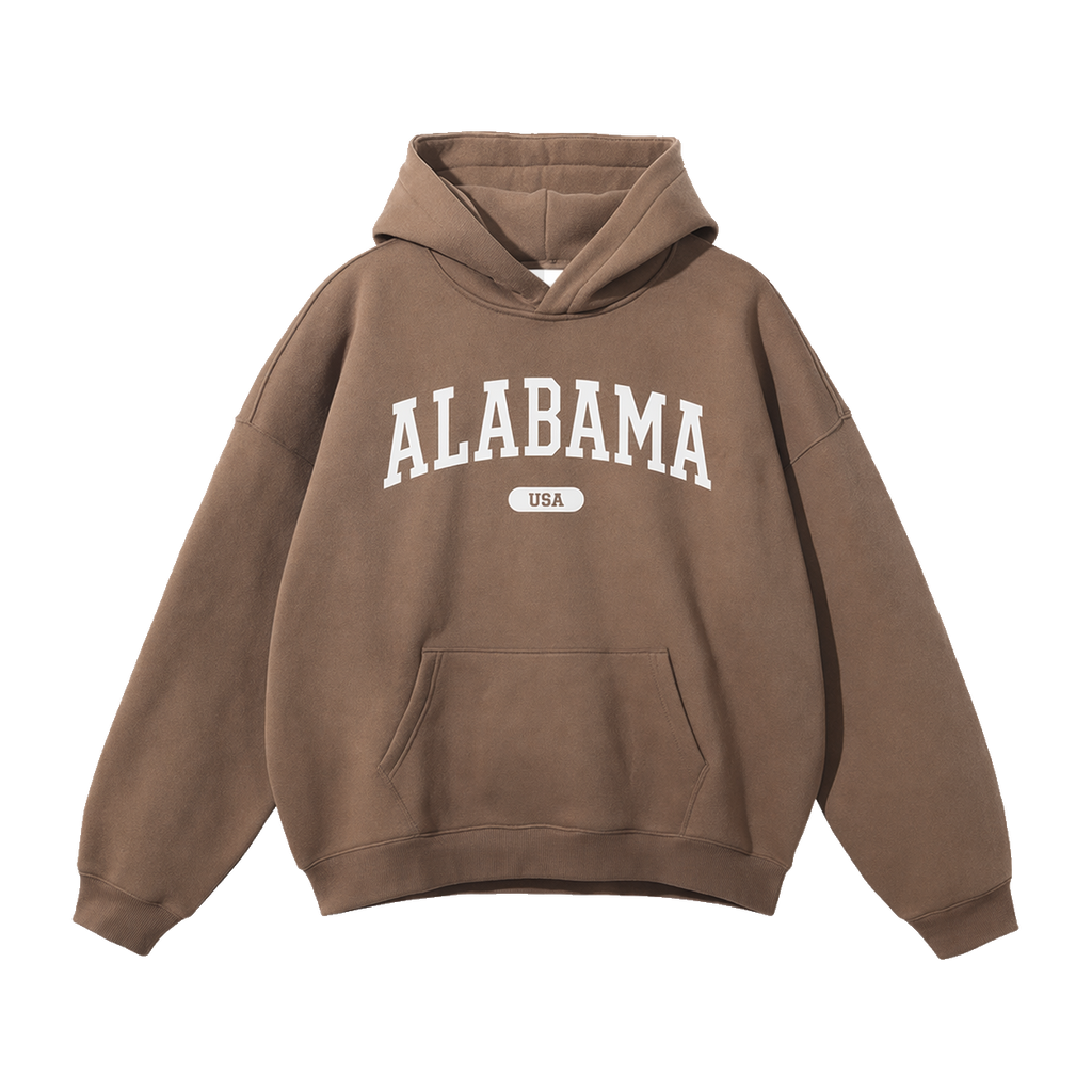 Collection 4 Alabama Oversize Fleeced Hoodie - Brown front