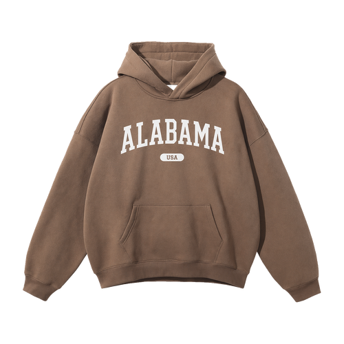 Collection 4 Alabama Oversize Fleeced Hoodie - Brown front