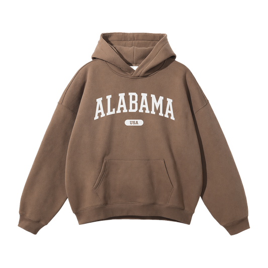 Collection 4 Alabama Oversize Fleeced Hoodie - Brown front