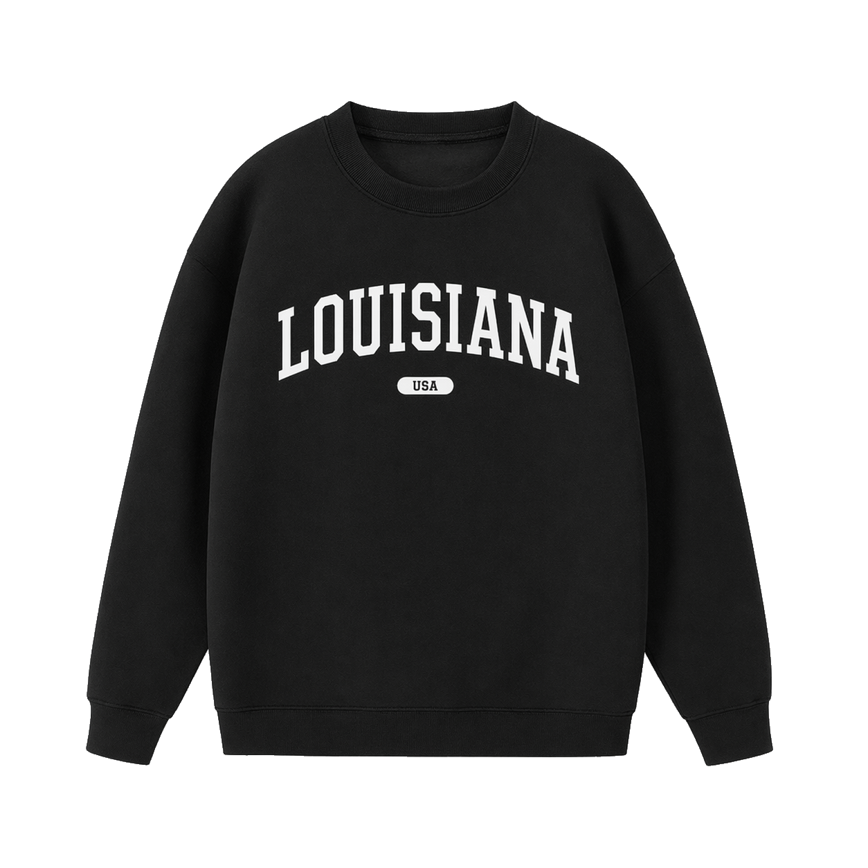 Collection 4 Louisiana Essential Heavyweight Crewneck Sweatshirt - Black front