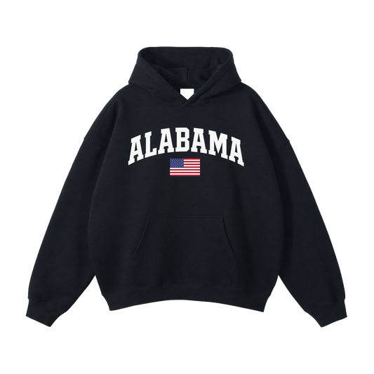 Collection 2 Alabama Oversize Fleeced Hoodie - Black front
