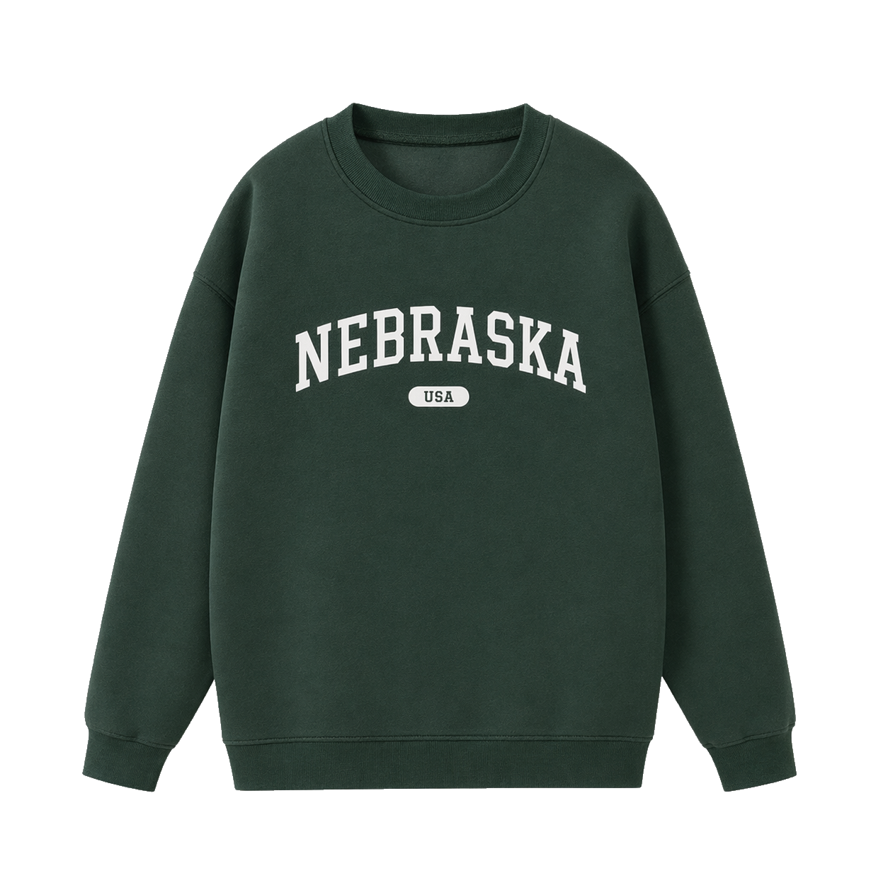Collection 4 Nebraska Essential Heavyweight Crewneck Sweatshirt - Dark Green front