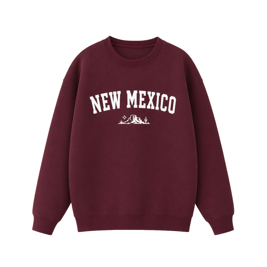 Collection 9 New Mexico Essential Heavyweight Crewneck Sweatshirt - Dull Red front