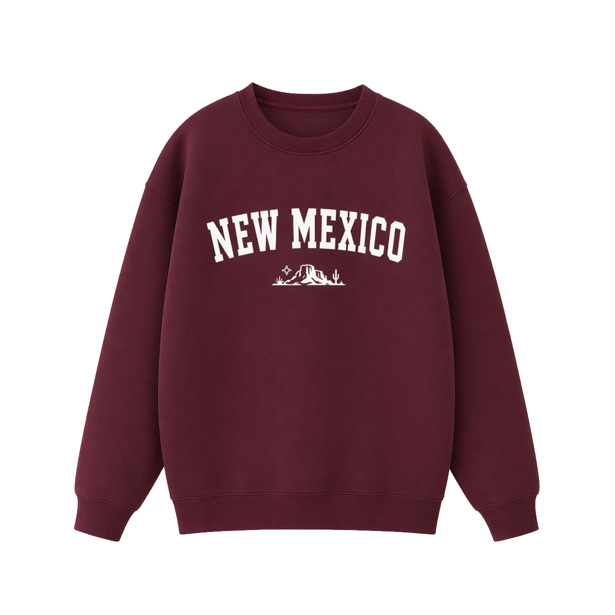 Collection 9 New Mexico Essential Heavyweight Crewneck Sweatshirt - Dull Red front