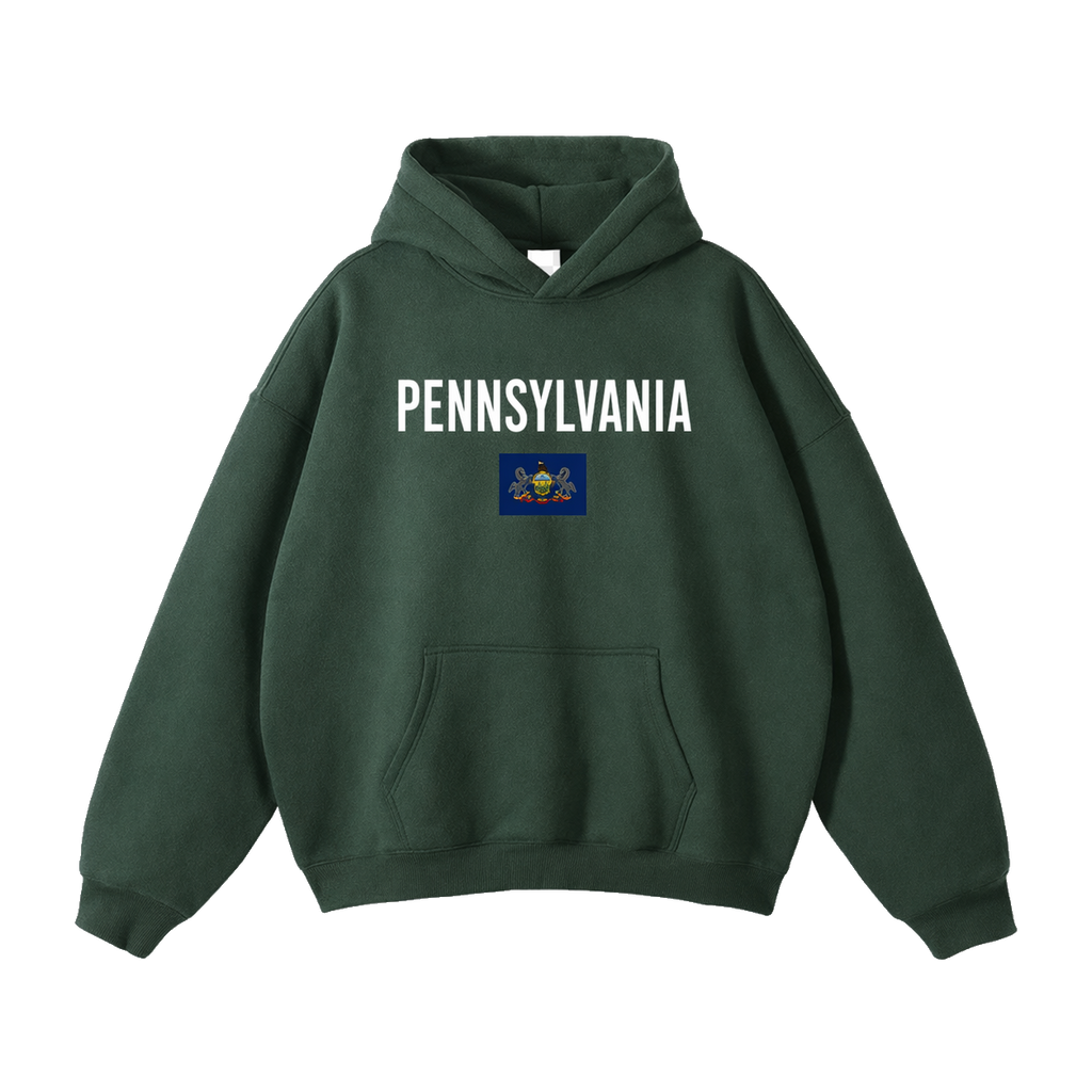 Collection 7 Pennsylvania Oversize Fleeced Hoodie - Eden Green front