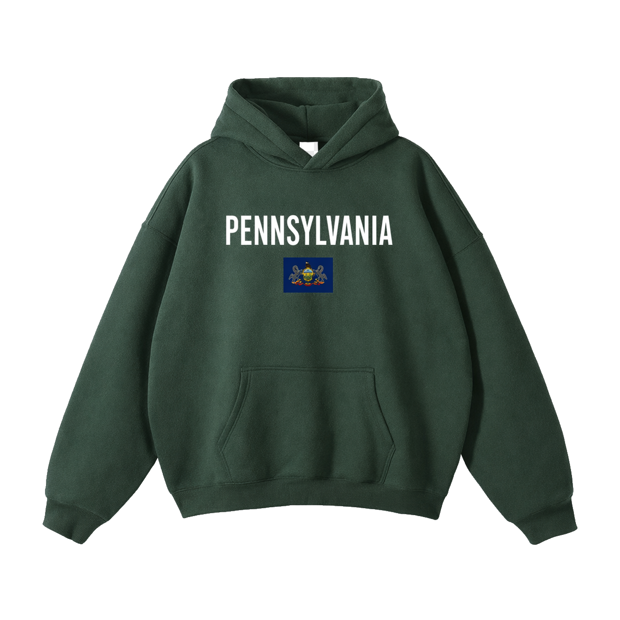 Collection 7 Pennsylvania Oversize Fleeced Hoodie - Eden Green front