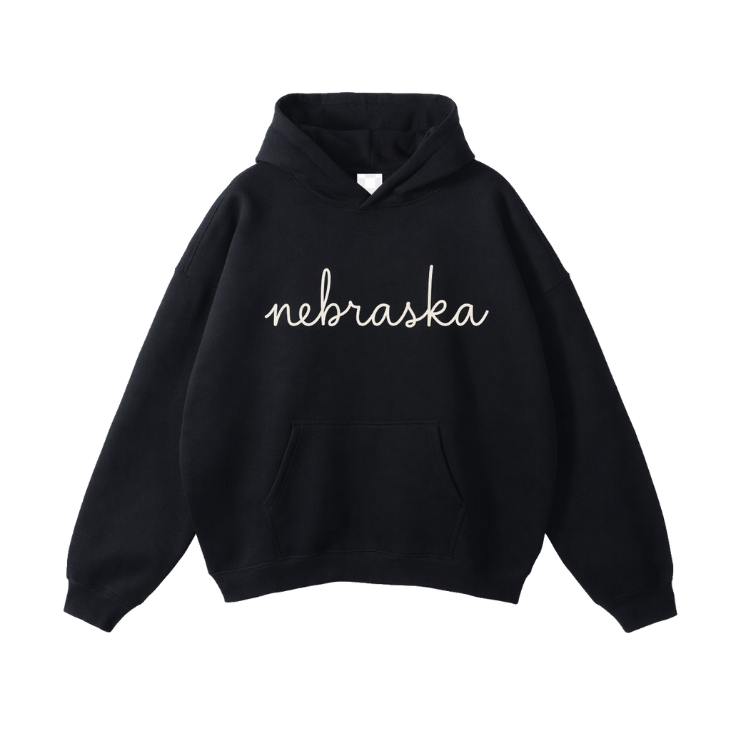 Collection 3 Nebraska Oversize Fleeced Hoodie - Black front