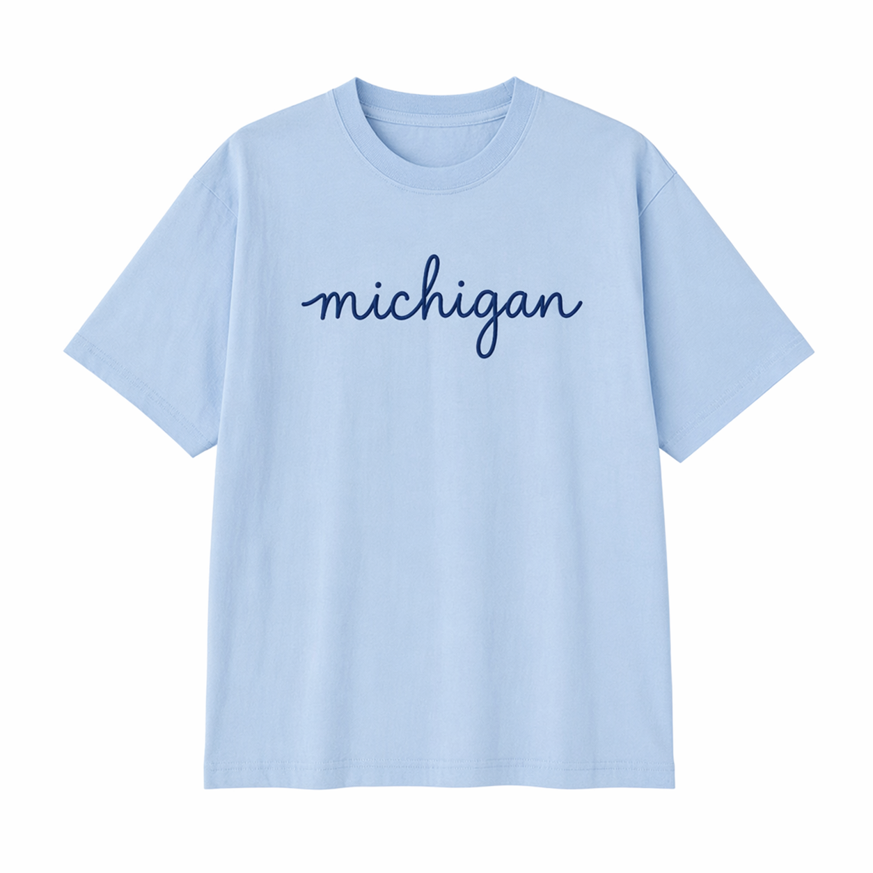 Collection 3 Michigan Essential Cotton T-Shirt - Light Blue front