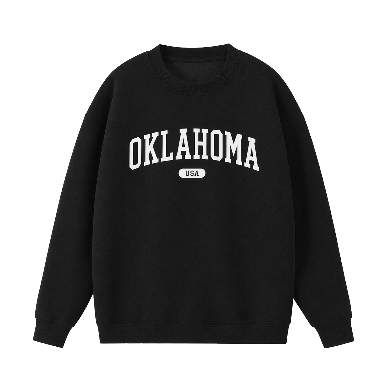 Collection 4 Oklahoma Essential Heavyweight Crewneck Sweatshirt - Black front
