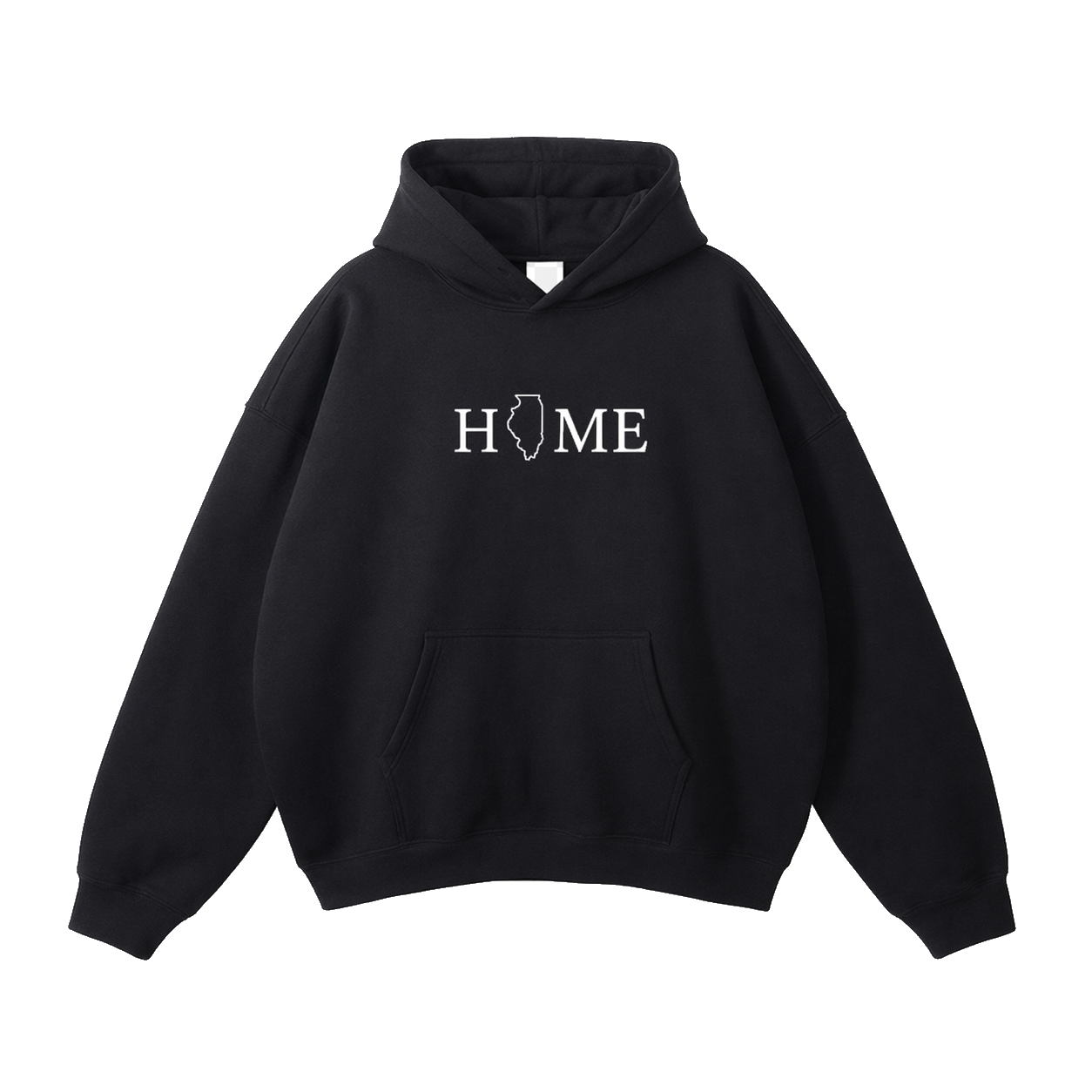 Collection 5 Illinois Oversize Fleeced Hoodie - Black front