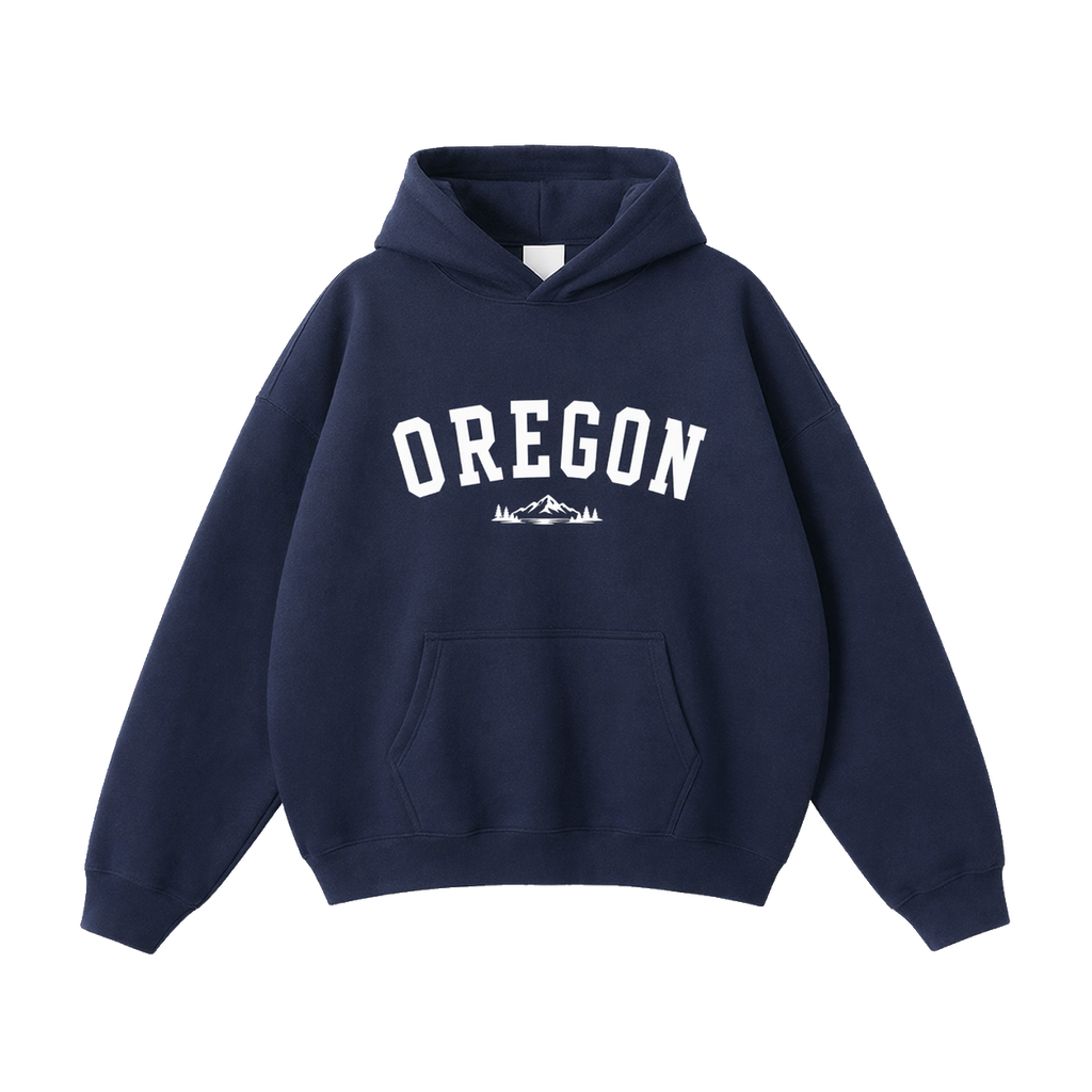 Collection 9 Oregon Oversize Fleeced Hoodie - Navy Blue front