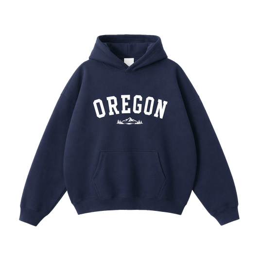 Collection 9 Oregon Oversize Fleeced Hoodie - Navy Blue front