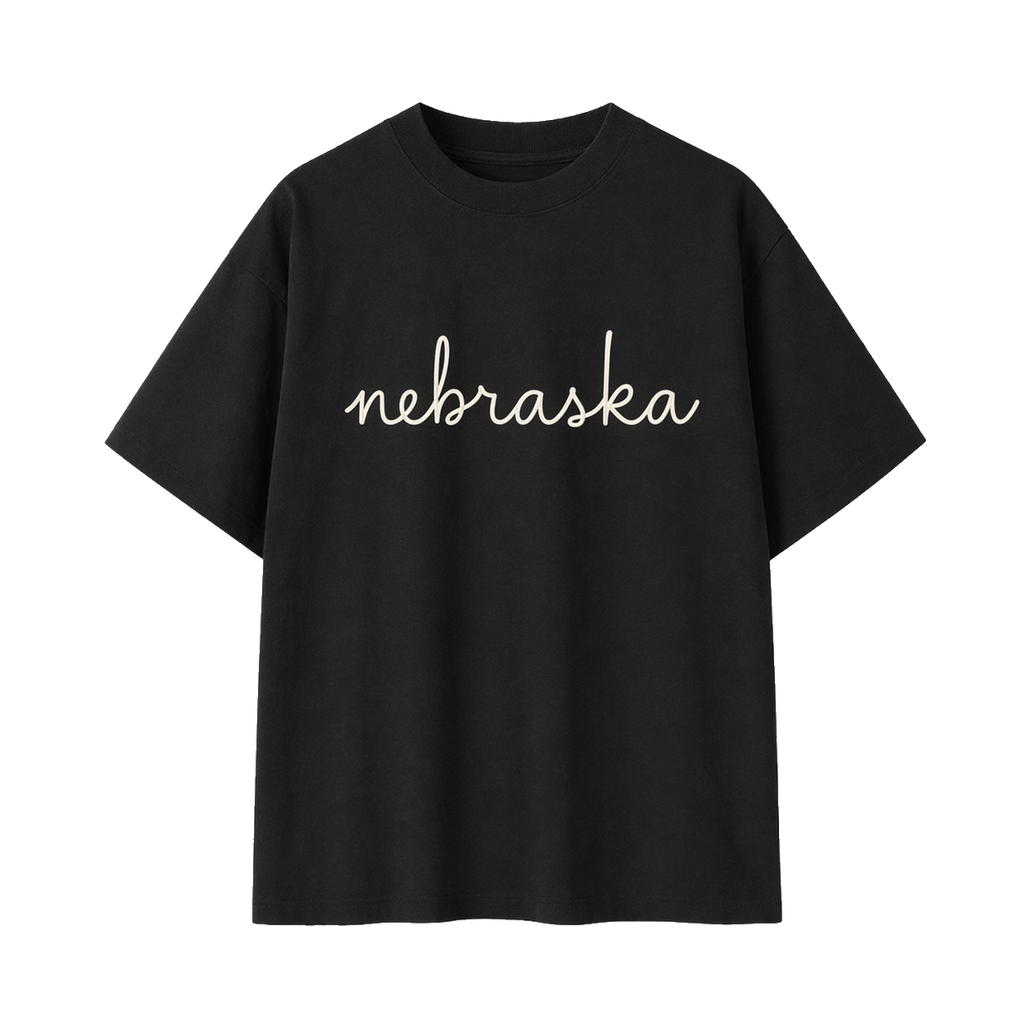 Collection 3 Nebraska Essential Cotton T-Shirt - Black front
