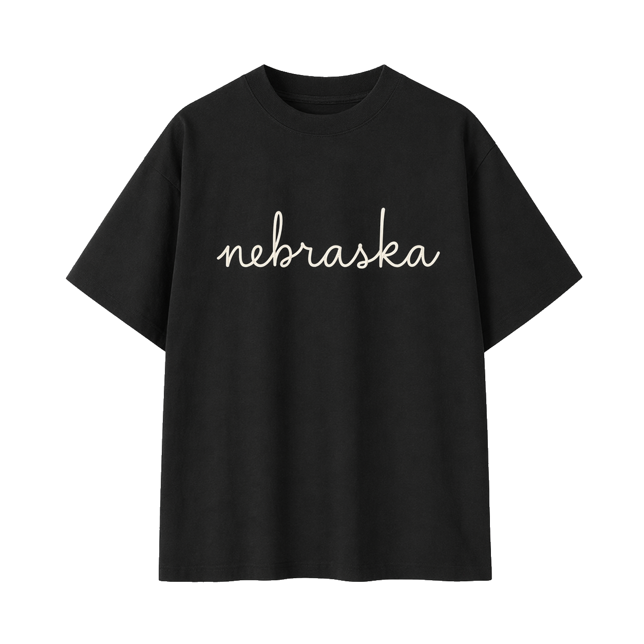 Collection 3 Nebraska Essential Cotton T-Shirt - Black front