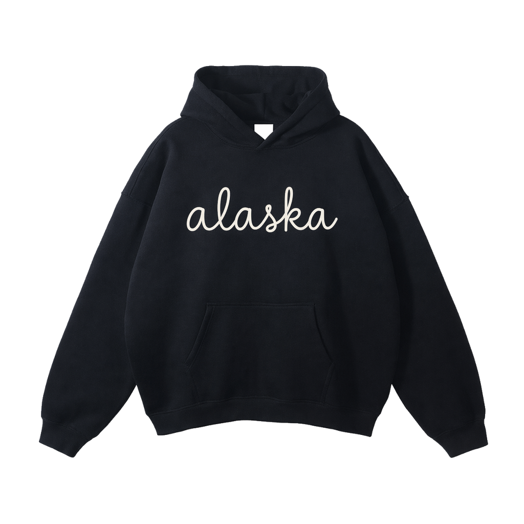 Collection 3 Alaska Oversize Fleeced Hoodie - Black front