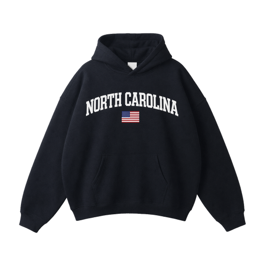 Collection 2 North Carolina Oversize Fleeced Hoodie - Black front