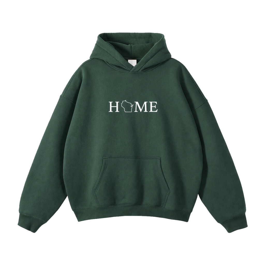 Collection 5 Wisconsin Oversize Fleeced Hoodie - Eden Green front