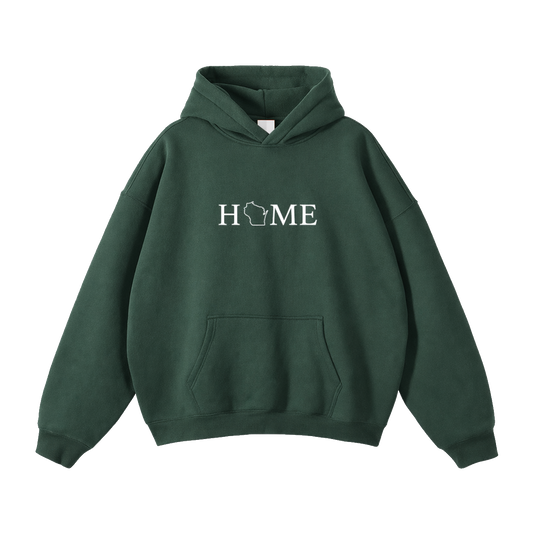 Collection 5 Wisconsin Oversize Fleeced Hoodie - Eden Green front