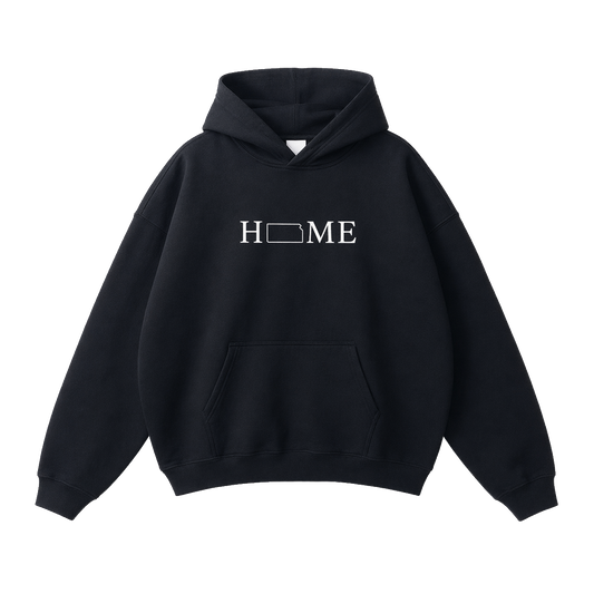 Collection 5 Kansas Oversize Fleeced Hoodie - Black front