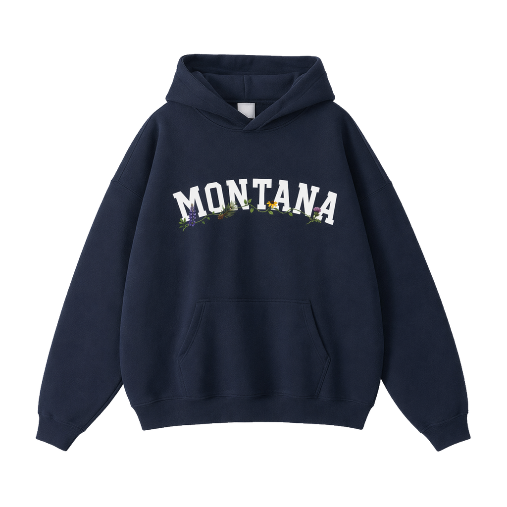 Collection 10 Montana Oversize Fleeced Hoodie - Navy Blue front