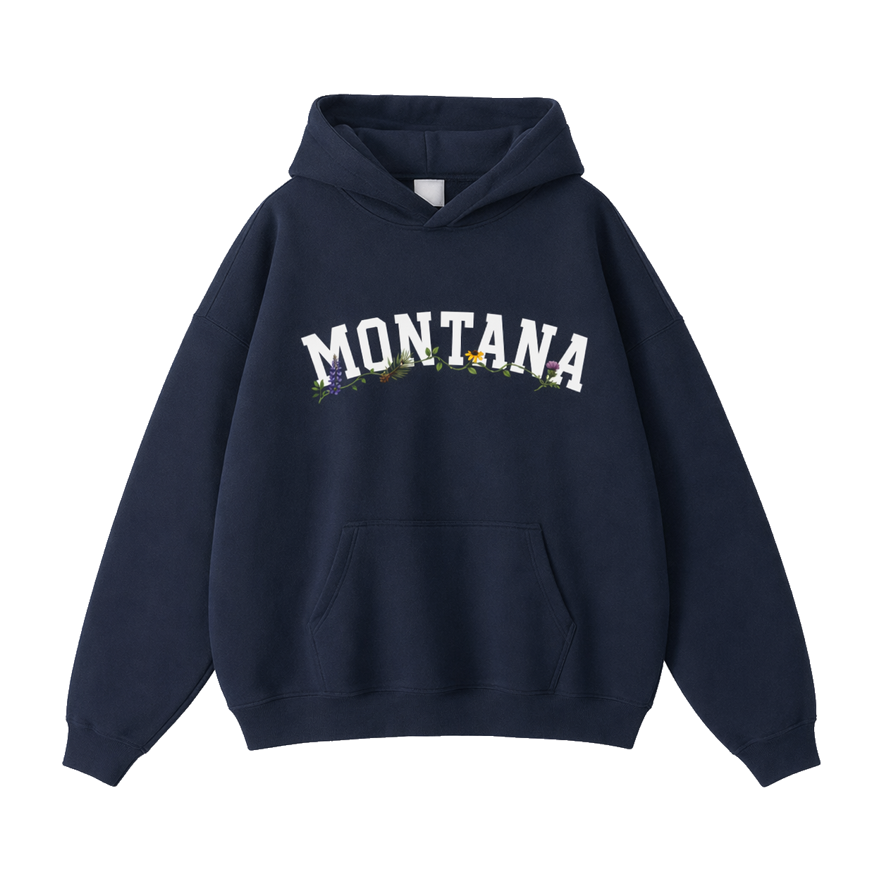 Collection 10 Montana Oversize Fleeced Hoodie - Navy Blue front