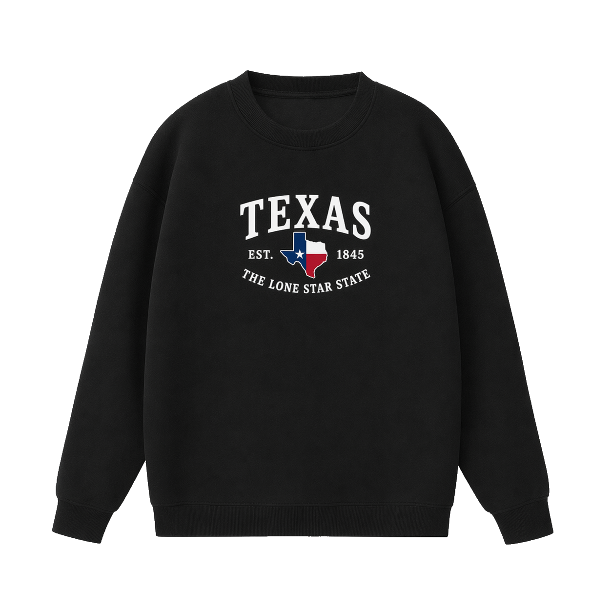 Collection 8 Texas Essential Heavyweight Crewneck Sweatshirt - Black front