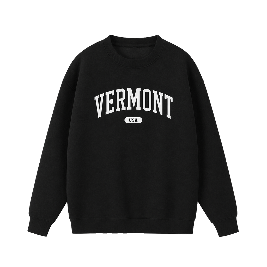 Collection 4 Vermont Essential Heavyweight Crewneck Sweatshirt - Black front
