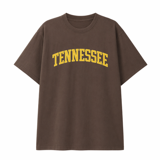 Collection 1 Tennessee Essential Cotton T-Shirt - Coffee front