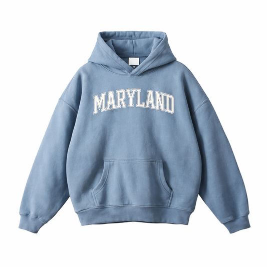 Collection 1 Maryland Oversize Fleeced Hoodie - Medium Blue front