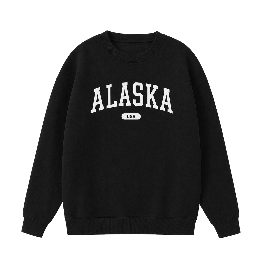 Collection 4 Alaska Essential Heavyweight Crewneck Sweatshirt - Black front