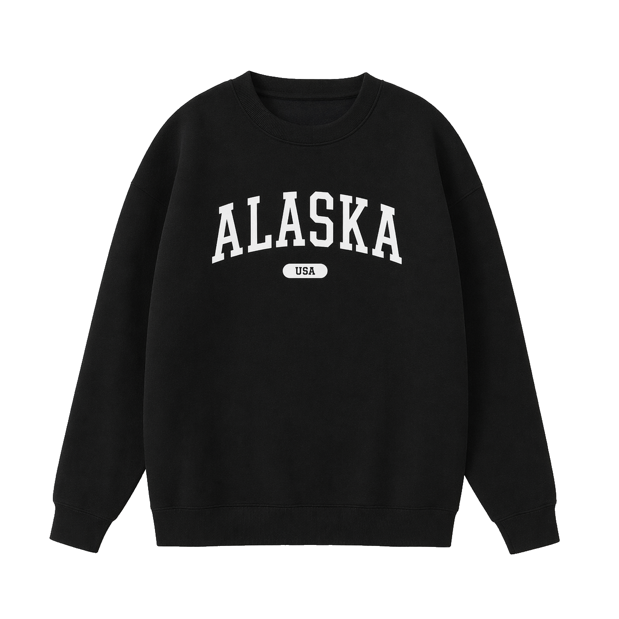 Collection 4 Alaska Essential Heavyweight Crewneck Sweatshirt - Black front
