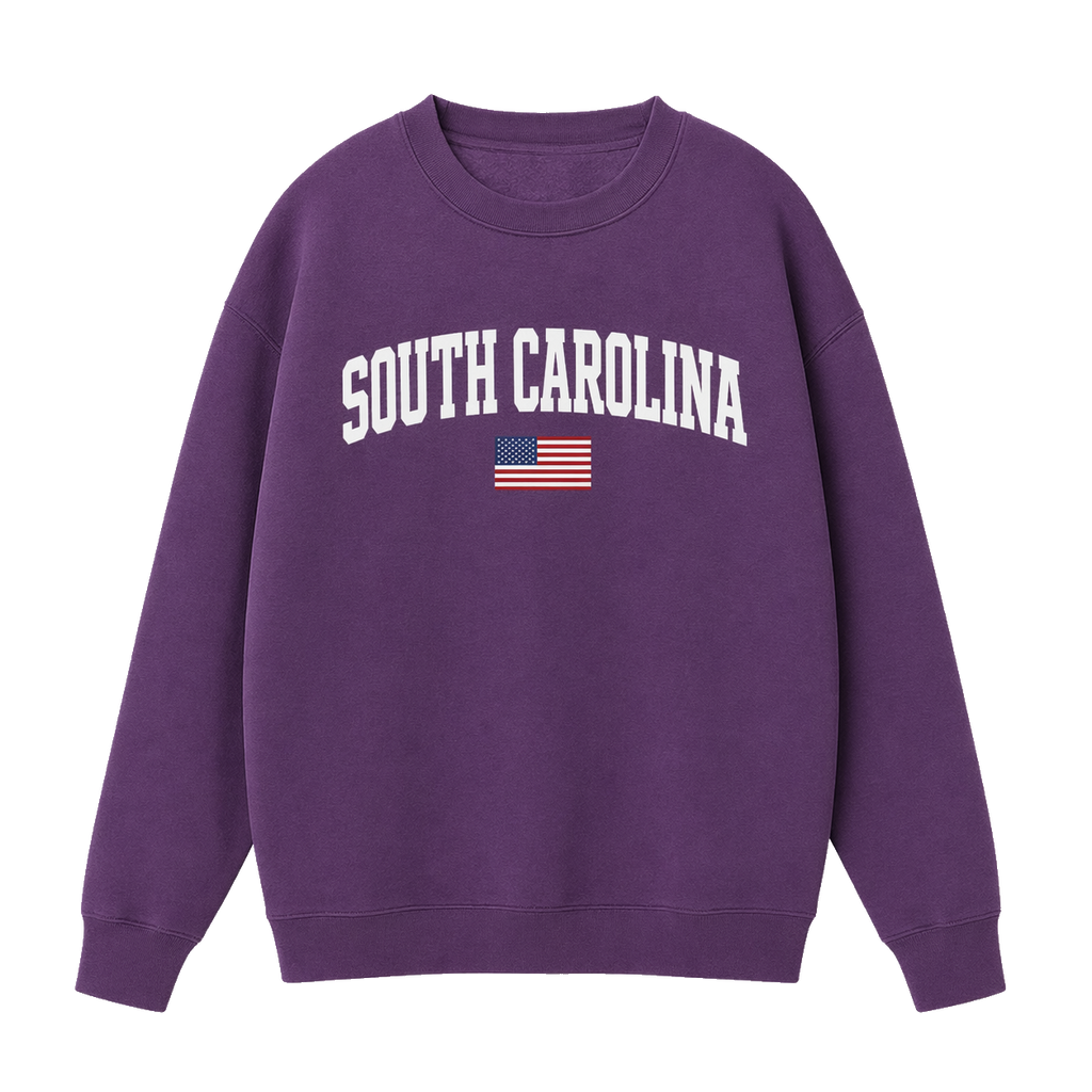 Collection 2 South Carolina Essential Heavyweight Crewneck Sweatshirt - Purple front