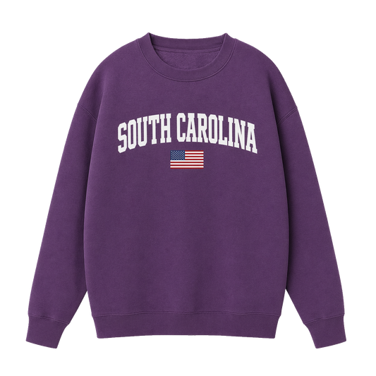 Collection 2 South Carolina Essential Heavyweight Crewneck Sweatshirt - Purple front