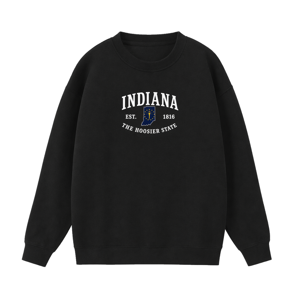 Collection 8 Indiana Essential Heavyweight Crewneck Sweatshirt - Black front