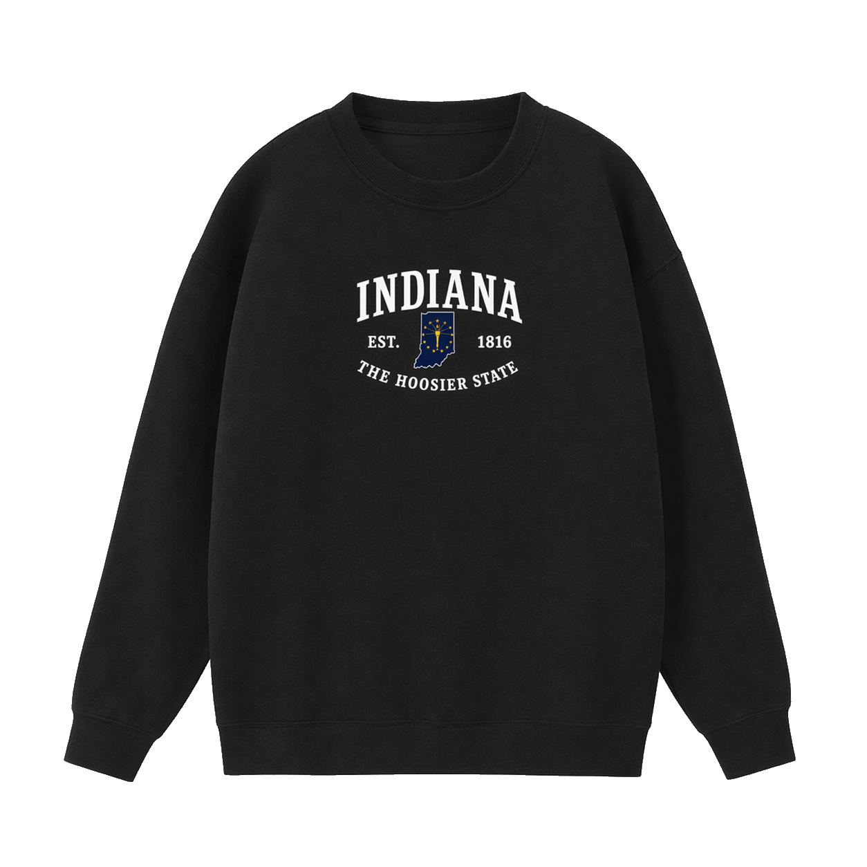 Collection 8 Indiana Essential Heavyweight Crewneck Sweatshirt - Black front