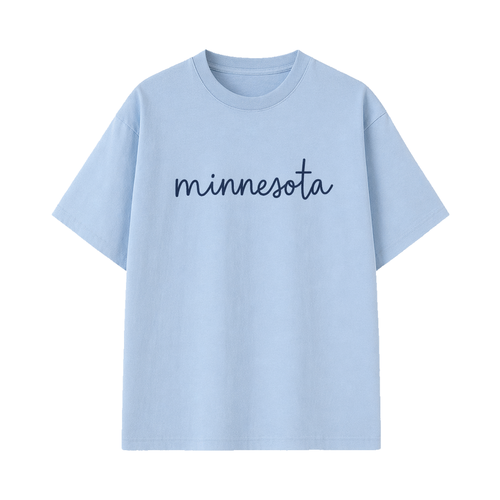 Collection 3 Minnesota Essential Cotton T-Shirt - Light Blue front