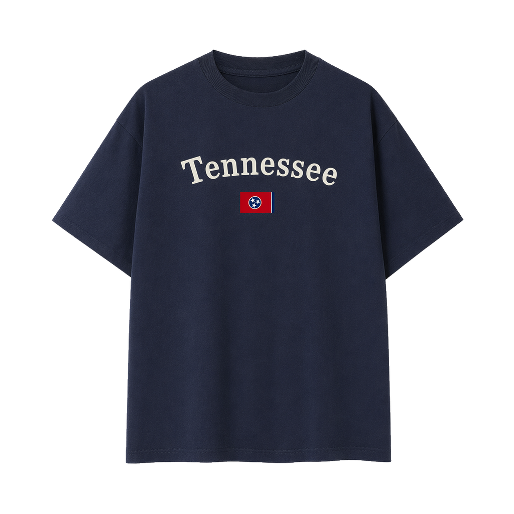 Collection 6 Tennessee Essential Cotton T-Shirt - Navy Blue front