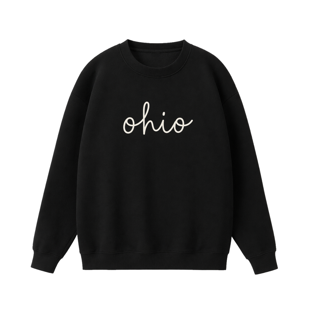 Collection 3 Ohio Essential Heavyweight Crewneck Sweatshirt - Black front