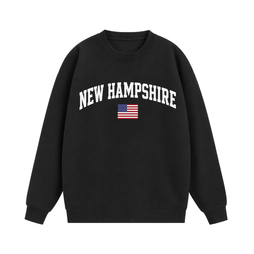 Collection 2 New Hampshire Essential Heavyweight Crewneck Sweatshirt - Black front