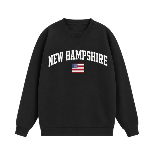 Collection 2 New Hampshire Essential Heavyweight Crewneck Sweatshirt - Black front
