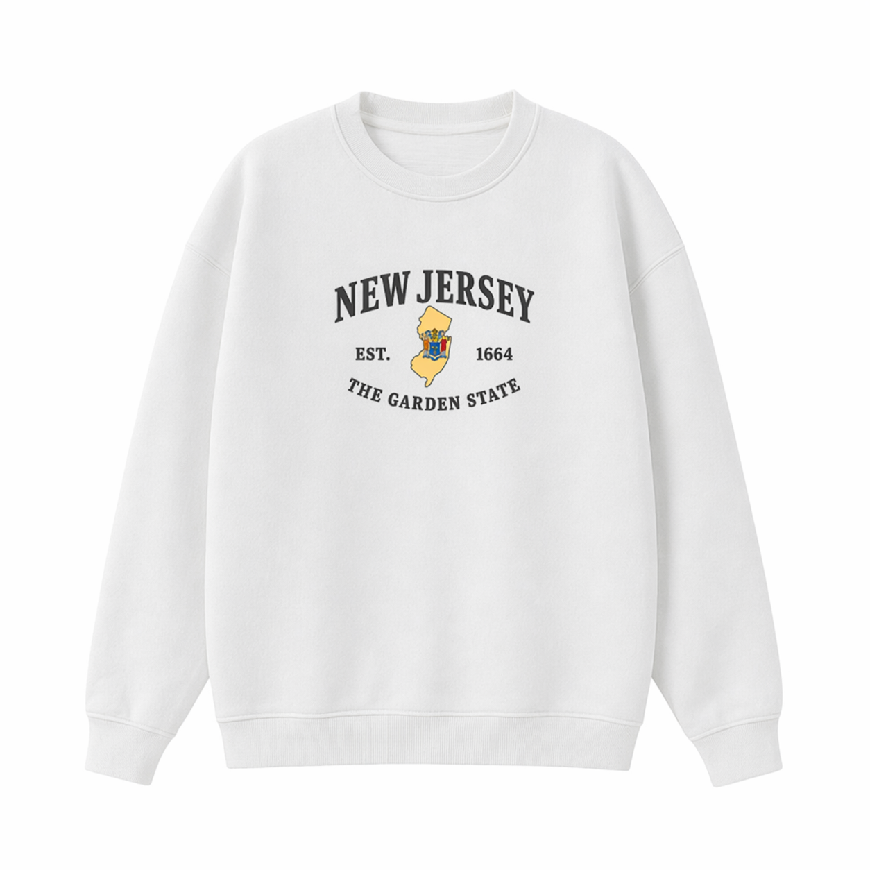 Collection 8 New Jersey Essential Heavyweight Crewneck Sweatshirt - White front
