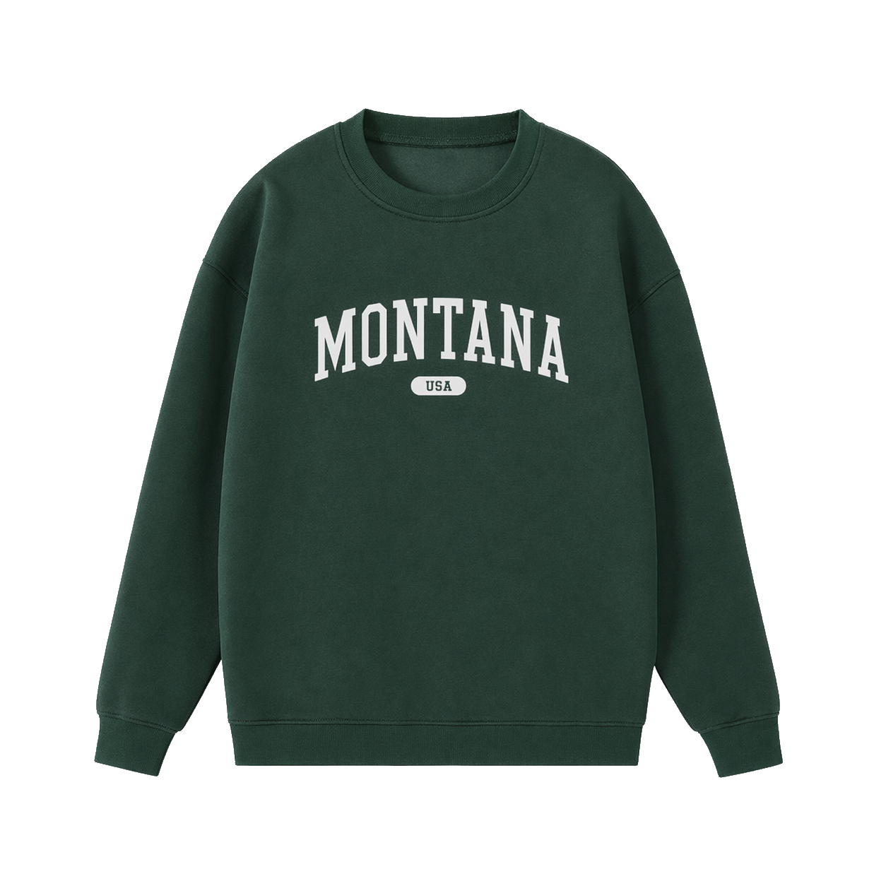 Collection 4 Montana Essential Heavyweight Crewneck Sweatshirt - Dark Green front