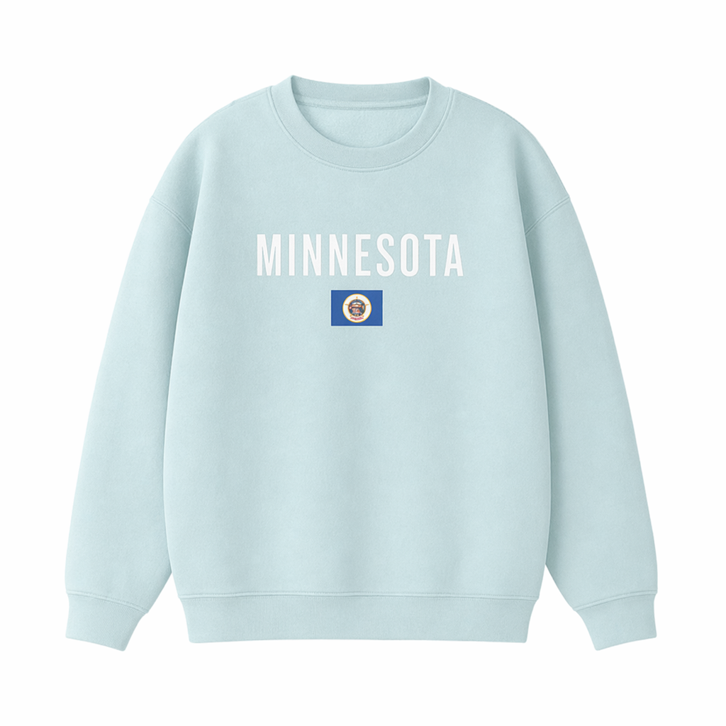 Collection 7 Minnesota Essential Heavyweight Crewneck Sweatshirt - Water Blue front
